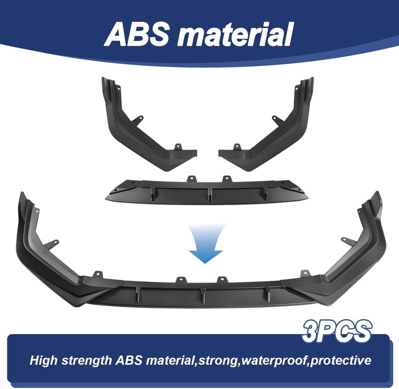 Gear Up Front Bumper Lip for Honda Civic 11th Gen 2022-2024 PP Front Lip Splitter Spoiler(Matte Black) - Image 3